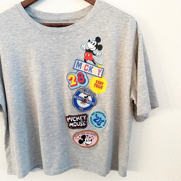 Disney Mickey Mouse Patch Cropped Tee Size 3X - Picture 2 of 6